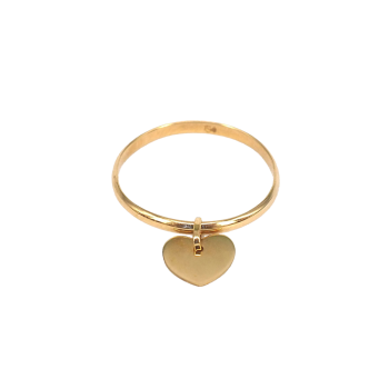 Anillo Fino de Oro con Corazón Colgante