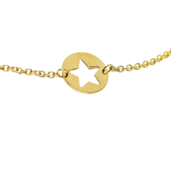 Pulsera con Cadena y motivo central de Estrella de Oro de 18k