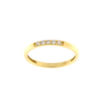 Anillo Oro de Ley con 5 Brillantes. Peso total de los Brillantes 0,05 Cts.