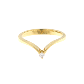 Anillo Oro de Ley con Brillante de 0,07 cts.