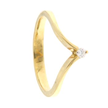 Anillo Oro de Ley con Brillante de 0,07 cts.