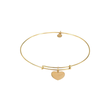 Pulsera Esclava Hilo con Corazon en Oro de 18 k