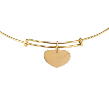 Pulsera Esclava Hilo con Corazon en Oro de 18 k