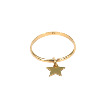 Anillo Fino de Oro de 18 Quilates con Estrella