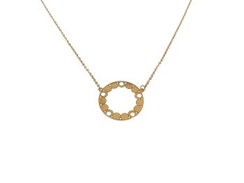 Collar con cadena y motivo Círculos en Oro de 18k