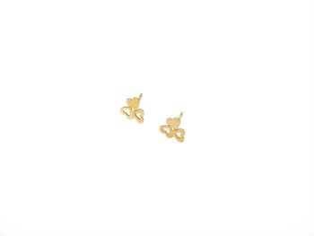 Pendientes 3 corazones en Oro de 18 Quilates