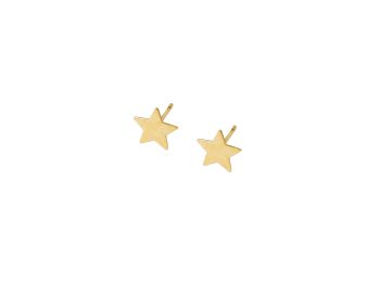 Pendientes de Estrellas con cierre a presión de Oro de 18 Quilates
