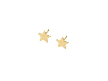 Pendientes de Estrellas con cierre a presión de Oro de 18 Quilates